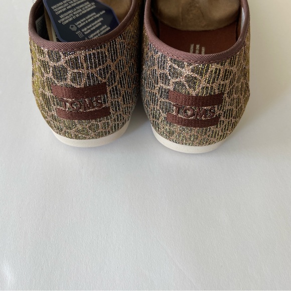 Toms Women’s Alpargata Bronze Animal Print Glitter Shoes 7.5 - NWT - Picture 6 of 9